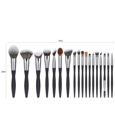 16-Piece Small Waist Black Makeup Brush Set - Perfect 22cm Brushes for Flawless Application | International Shipping - Buy Online on GoSupps.com