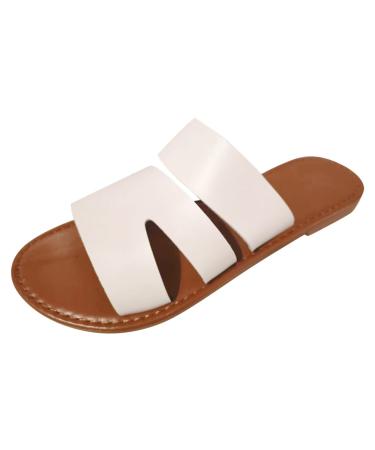 XTZ YGLD Women Summer Sandals with Summer in Monastery Earbell Open toe area flat underside beach slippers work shoes white 4 UK