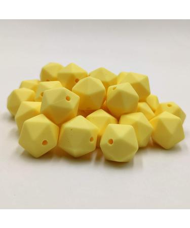 50pcs Custard Yellow Color 17mm Silicone Icosahedron Beads Silicone Pearl Beads Silicone Geometry Polygon Beads Mom Jewelry Necklace Making - Buy Online on GoSupps.com
