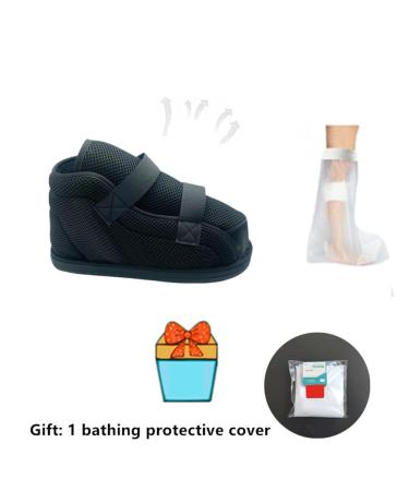 Buy Unisex Medical Walking Shoes | Adjustable Orthopedic Recovery Footwear for Post-Surgery & Fractures - Small Black - Buy Online on GoSupps.com