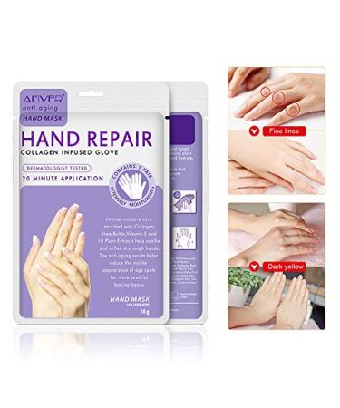 Hand Peel Mask 5 Pack - Exfoliating, Moisturizing & Repairing Gloves for Dry, Rough Hands - Collagen Infused Lavender Treatment for Women & Men - Buy Online on GoSupps.com