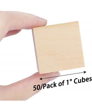 50 Pack 1 Inch Unfinished Wooden Blocks for Crafts - Natural Wood Cubes for DIY Projects and Arts - Square Wood Blocks for Crafting - Buy Online on GoSupps.com