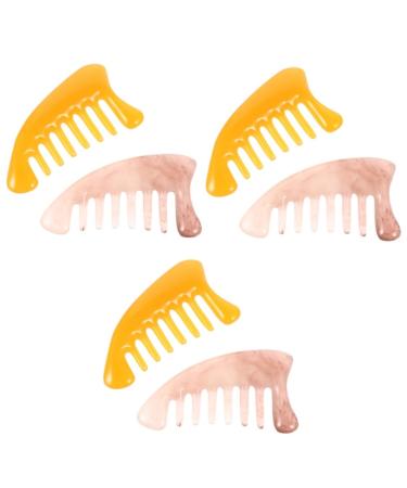 TOVINANNA 6 STK Massage comb scalp massager gua Sha comb massage comb massage comb tool neck massager massage plate scratch kamm moon scratching board scalp ridge jade comb beeswax