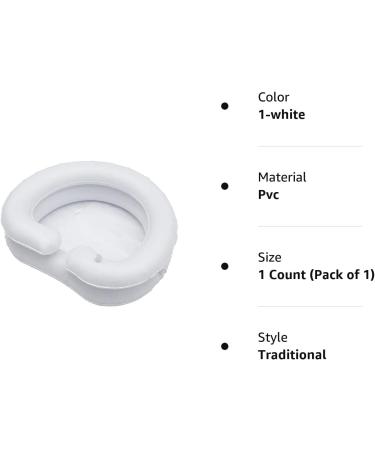 Inflatable Hair Washing Basin for Bedridden - Large Portable Shampoo Bowl for Supreme Comfort - White - Buy Online on GoSupps.com
