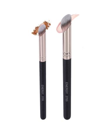 ENERGY Foundation Brushes Set - Angled Foundation Brush & Mini Concealer Blending Brush Premium Synthetic Eye Makeup Brushes for Blending Liquid Foundation Cream Powder Cosmetics 270S/370S 270S/370S-angled concealer brush set