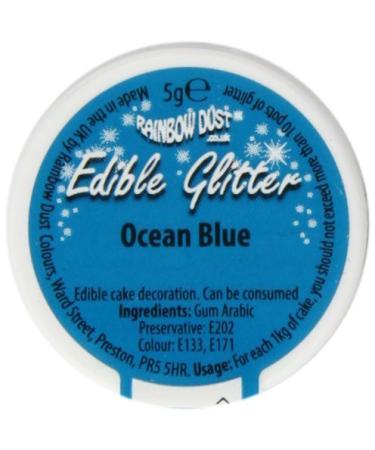 Rainbow Dust Edible Glitter Ocean Blue 1 Rainbow Blue Blue-