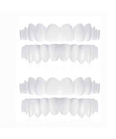 Flipped warm 2 pairs of dentures for plug in veneers teeth at the top and bottom teeth for plug in braces artificial teeth lightening dentures wrong teeth for men and women