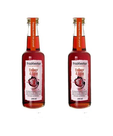 Fruchtwerker Fruit worker strawberry & vinegar with real fruit juice 2 x 250ml glass bottle
