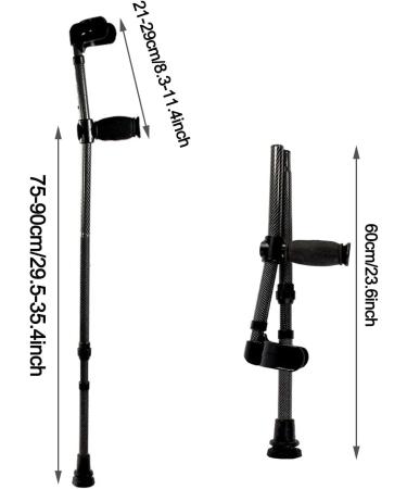 Carbon Fiber Folding Crutches Adjustable Forearm Crutches Lightweight Aluminum Crutches for Adults and Teenagers 2 counts - Buy Online on GoSupps.com
