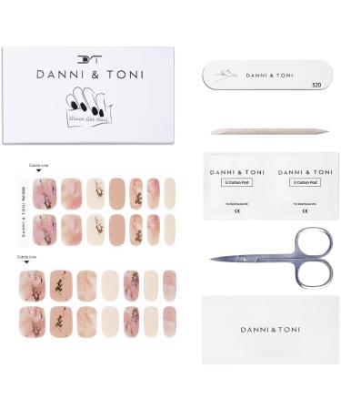 DANNI & TONI 28 Gel Nail Polish Strips - Autumn Fascinating Marble Stamping Design - Buy Online on GoSupps.com