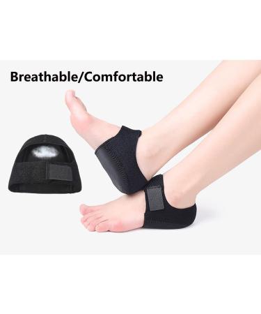 2PCS Heel Pads & Cups for Plantar Fasciitis | Heel Spur Relief for Men & Women | Great for Heel Pain, Tendinitis, Cracked Heels - Black - Buy Online on GoSupps.com