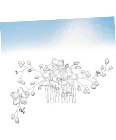 Mikinona 1pc Bridal Hair Combs Wedding Hair Combs Floral Hair Clips Headdress for Women Bridal Hair Pin Bride Hair Combs Pearl Clips for Hair Rhinestone Hair Clips Wedding Headpiece White - Buy Online on GoSupps.com