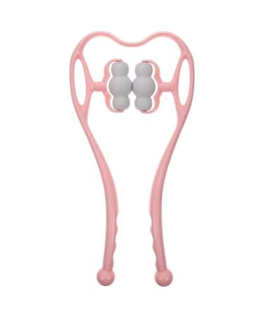 Combined manual neck clamp Massage devices for the neck and back neck massage devices with roller shoulder roller roller roller roller roller neck and shoulder massager ABS Fascia cervical spine 36x16cm pink