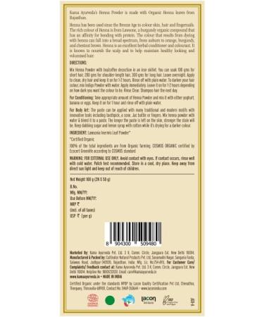 Kama Ayurveda 100% Organic Henna Powder 100g - Buy Online on GoSupps.com