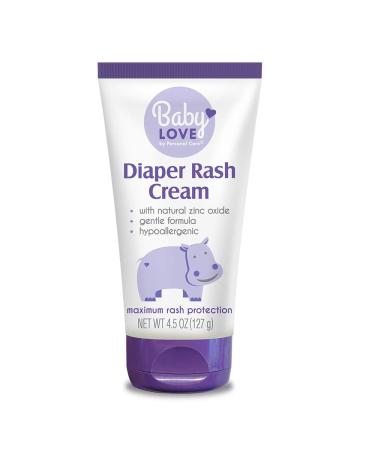 Baby Love Diaper Rash Cream. Prevents  Soothes and Treats Diaper Rash. Gentle Formula with Natural Ingredients. 4.5 Oz / 127 g
