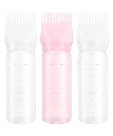 HEALLILY 3Pcs Root Comb Applicator Bottle Hair Dye Bottle Applicator Brush Squeeze Hair Color Oiling Bottles for Hair Coloring Dye Hair Bleach Mixed Color