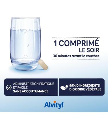 Alvityl Melatonin + 3 Plants + Vitamin B6 - Triple Action on Sleep and Relaxation - 1.85mg Melatonin - Chrononuit Action 7h - 45 Capsules - Buy Online on GoSupps.com