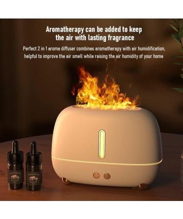 GRETREE Aroma Diffuser 250ML - Fire Flame Effect LED 3D Quiet Ultrasonic Essential Oil Humidifier - White - Buy Online on GoSupps.com
