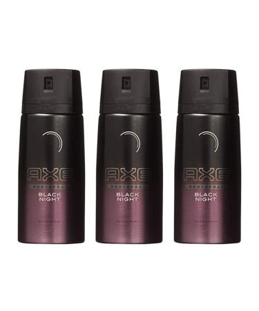 Axe Deodorant Body Spray Black Night Mens Fragrance 150ml/5.07oz (3-Pack)