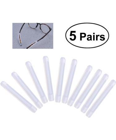 ROSENICE 5 Pairs Silicone Anti-Slip Covers for Glasses & Sunglasses - White | Comfortable & Durable | International Shipping Available - Buy Online on GoSupps.com