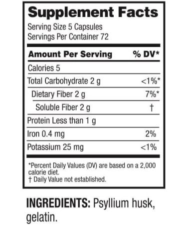 Guardian Psyllium Fiber Capsules - 360 Count Bottle for Digestive Health - Pack of 1 - Buy Online on GoSupps.com