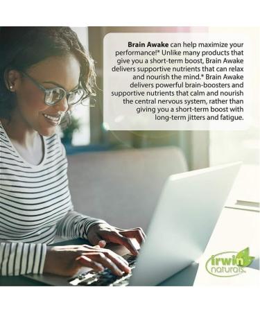 Irwin Naturals Brain Awake Supplement - Cognitive Support & Focus Alpha Brain Memory Support Brain Health & Concentration Formula with L-Theanine Bacopa & MCT's - 60 Liquid Softgels - Buy Online on GoSupps.com