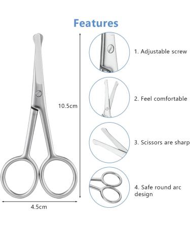 Buy Adiwo 10.5 cm Stainless Steel Dog Hair Scissors | Rounded Fur Scissors for Perfect Coat Care | International Shipping - Buy Online on GoSupps.com