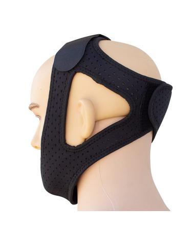 Yeaspolist Anti Snore Chin Strap Chin Strap for Snoring Stop Snoring Head Band Breathable and Adjustable Snoring Sleep Chin Strap Snore Stopper for Men and Women (Black)