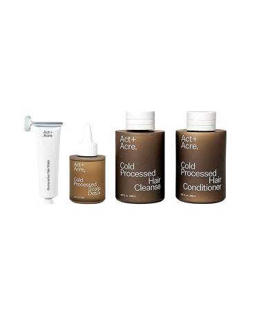 ACT+ ACRE Restorative Hair Mask Hair Treatment Mask with Castor Oil (4.5 fl oz) Nourishing Sulfate Free Shampoo (10 Fl Oz) Conditioner (10 Fl Oz) and Scalp Oil Treatment (3 Fl Oz)