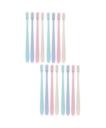 Tovinanna 4 boxes of 8 pieces of toothbrush made of portable toothbrushes Bio-toothbrushes travel camping travel toothbrush travel case toothbrush with hat care brush friendly lover