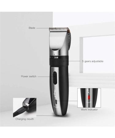 Professional Cordless Hair Clipper - Low Noise Rechargeable Haircut with Titanium Ceramic Blade | Adjustable 0.8-2mm Electric Shaving - Ideal for Easy Home Grooming - Buy Online on GoSupps.com