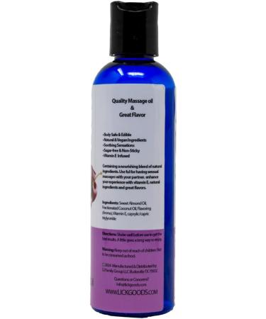 Lick Cherries and Cream Massage Oil - Vitamin E Infused Body Oil for Couples | Perfect for Date Night & Sensitive Skin | 4 Fl. Oz - Buy Online on GoSupps.com