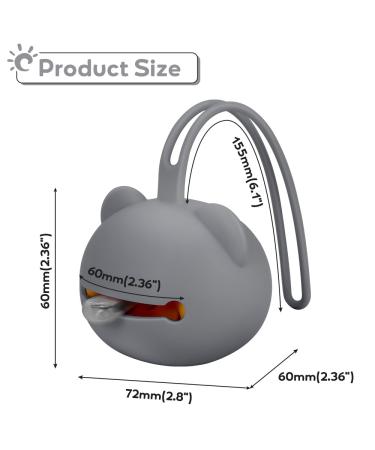 Airfish Silicone Pacifier Box - BPA-Free Baby Bear Travel Storage for Girls | Perfect Pacifier Holder in Gray - Buy Online on GoSupps.com