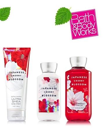 Bath & Body Works Signature Collection" Japanese Cherry Blossom" Gift Set Body Cream Shower Gel & Body Lotion