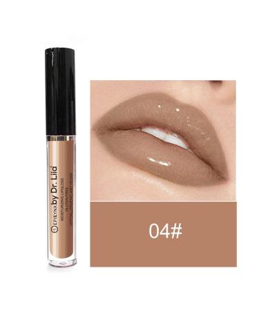 EPILYNX by Dr. Liia Vegan Moisturizing  Long Lasting Lip Gloss - Satin & Glitter - Allergen Free for Sensitive Skin - Neutral Brown