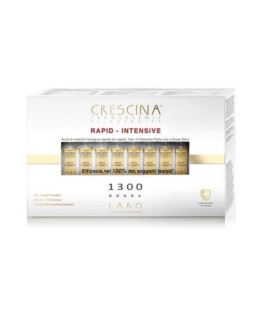LABO Crescina Transdermic RAPID-INTENSIVE Hair Growth Treatment 1300 Women 40 Ampoules