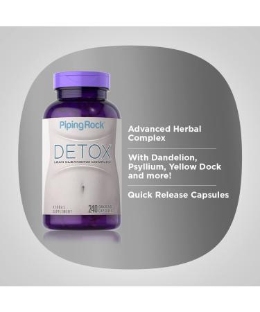 Piping Rock Detox Cleansing Pills 240 Capsules Lean Complex Dietary Supplement Gluten Free Non-GMO - Buy Online on GoSupps.com
