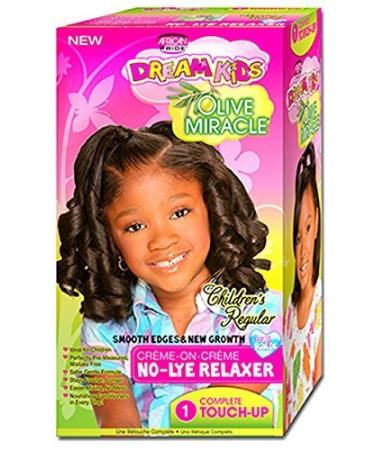 African Pride Dream Kids Olive Miracle Regular Touch-Up Relaxer - Smooth and Safe Hair Relaxer for Kids - Buy Online on GoSupps.com