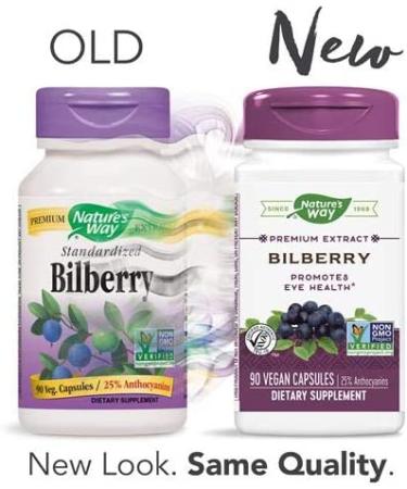 Nature's Way Bilberry Standardized Extract - 90 Veg Capsules - Buy Online on GoSupps.com