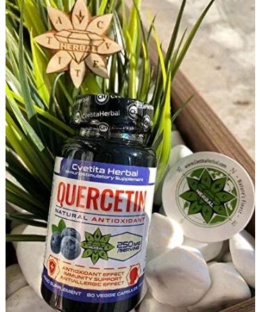 Quercetin | 240 Vegetarian Capsules x 250 mg (3 Months Supply) | Sophora Japonica Extract | High Absorbtion | Healthy Cardiovascular System | Anti-Allergic Product by Cvetita Herbal (3) - Buy Online on GoSupps.com