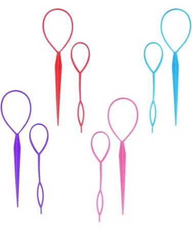 LAARYBAOO Topsy Tail  Hair Braiding Tool Ponytail Holders Topsy Tail Hair Tool  8pcs Hair Braiding Tool Topsy Tail Loop French Braid Loop Tool Topsy Tail Kit  4 Colors