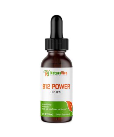 B12 Power Drops: High-Potency Vitamin B Complex for Energy Heart Health and Cognitive Function - Antioxidant Support Liquid Supplement GMP Certified Made in USA