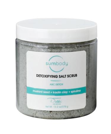 Detoxing Scrub Face Foot & Body Exfoliator InfusedBotanicalsCharcoalMustard SpirulinaAnti aging body acne busting Natural Exfoliating Salt Scrub Toning Skin Cellulite Skincareoil free