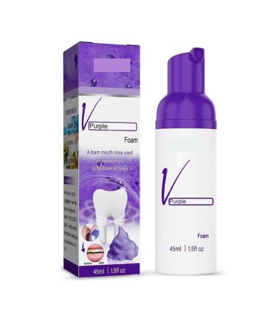 Purple Toning Teeth Mousse Toothpaste - Brightens Teeth Removes Stains & Yellowing Easy 15-Second Rinse(2pcs) 1 Count (Pack of 1)