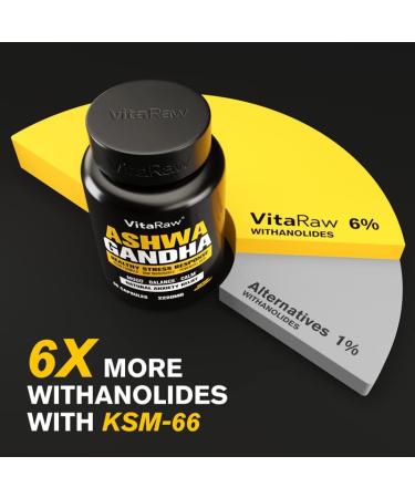 Organic Ashwagandha Capsules - Mood & Stress Relief Supplement with Valerian Root & Artichoke Leaf - KSM 66 Ashwagandha - Buy Online on GoSupps.com
