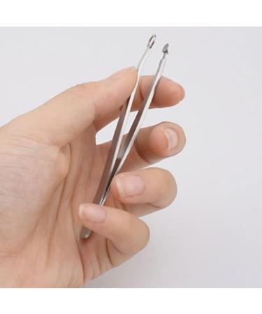 Nose Hair Tweezers Stainless Steel Round Tip Face Hair Remover Eyelash Eyebrow Tweezers Manicure Tackle - Buy Online on GoSupps.com