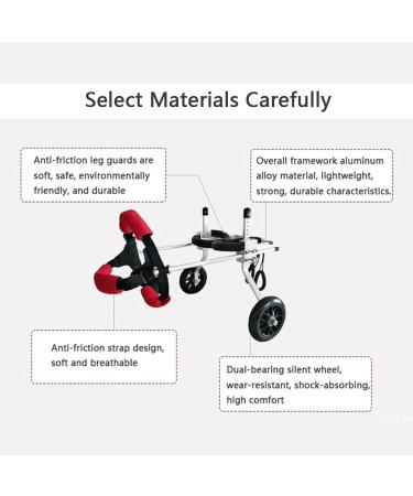 Dog Wheelchair Pet Wheelchair for Handicapped Lightweight Adjustable Wheelchair for Back Legs for Small Medium Large 2-Wheel Red - Buy Online on GoSupps.com