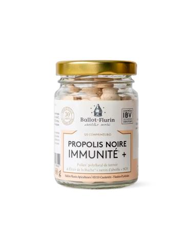 Ballot-Flurin - Black Propolis Tablets Immunity BIO - Made in France - Glass jar - 120 tablets