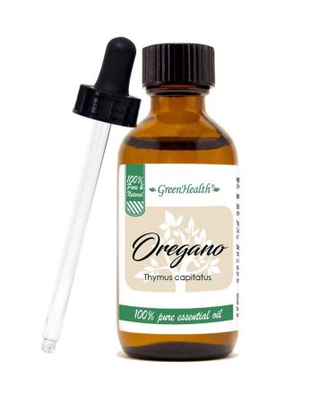 Oregano 2 fl oz (59 ml) Glass Bottle w/Glass Dropper 100% Pure Essential Oil GreenHealth