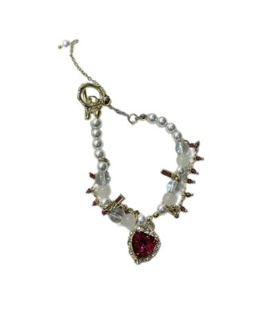 Southjieling necklace with cardiac crystal trailer tassel bracelet vintage pearl necklace choker collarbone chain fashionable bracelet
